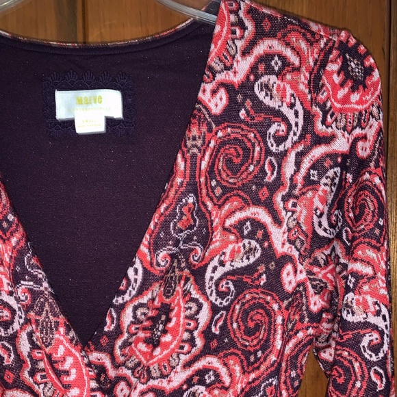 Anthro Belted Paisley Fit & Flare Knit Dress - Picture 9 of 16